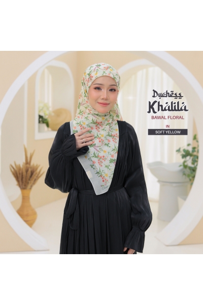 BAWAL FLORAL KHALILA - SOFT YELLOW